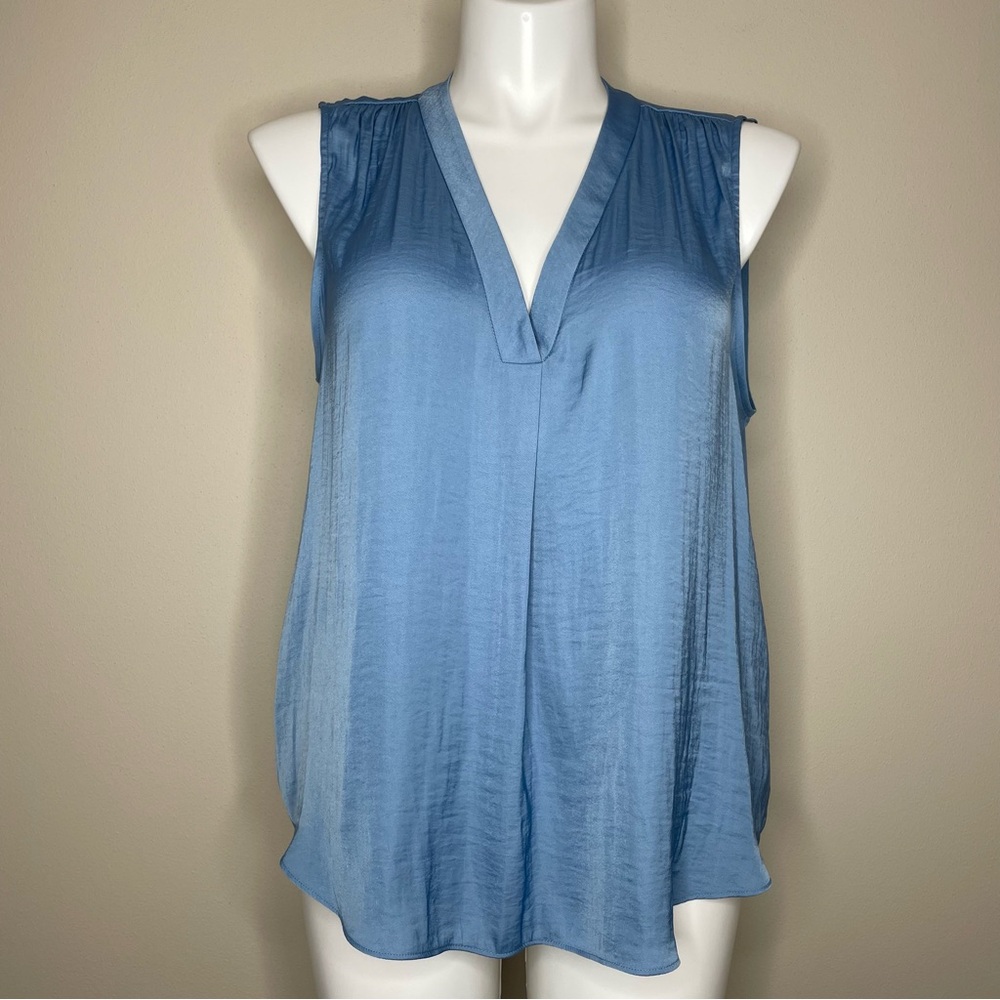 Vince Camuto Light Blue Sleeveless Silky Blouse